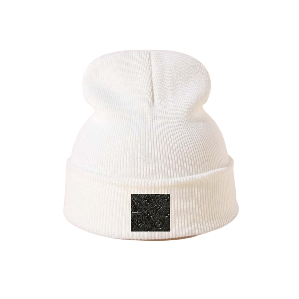 Custom Louis Vuitton Toque/Hat - White/Black LV